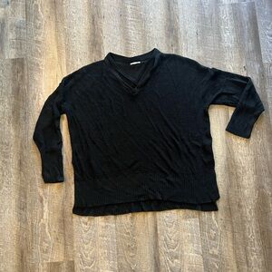 Women's Black V-Neck Sweater plus size